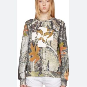Praying Grey camo butterfly crewneck sweatshirt